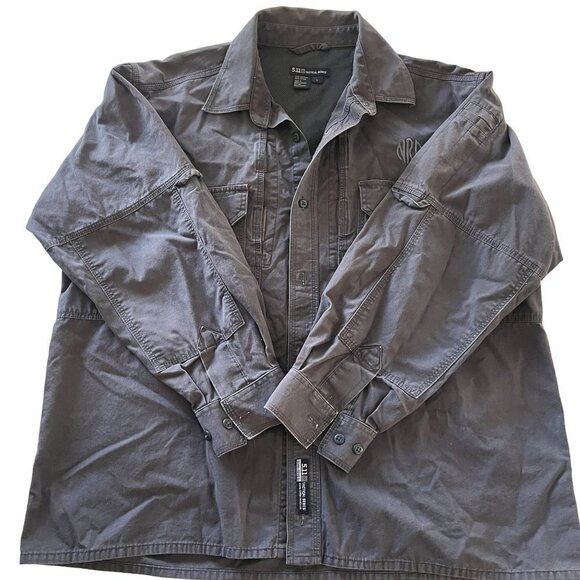 5.11‎ Tactical Shirt Mens Large TDU Storm Uniform Duty Outdoor Button Up Ripstop - Picture 6 of 11